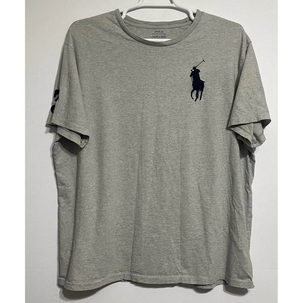 Polo Ralph Lauren Men Big Pony Logo T-shirt Gray 1XB/ XL Shirt